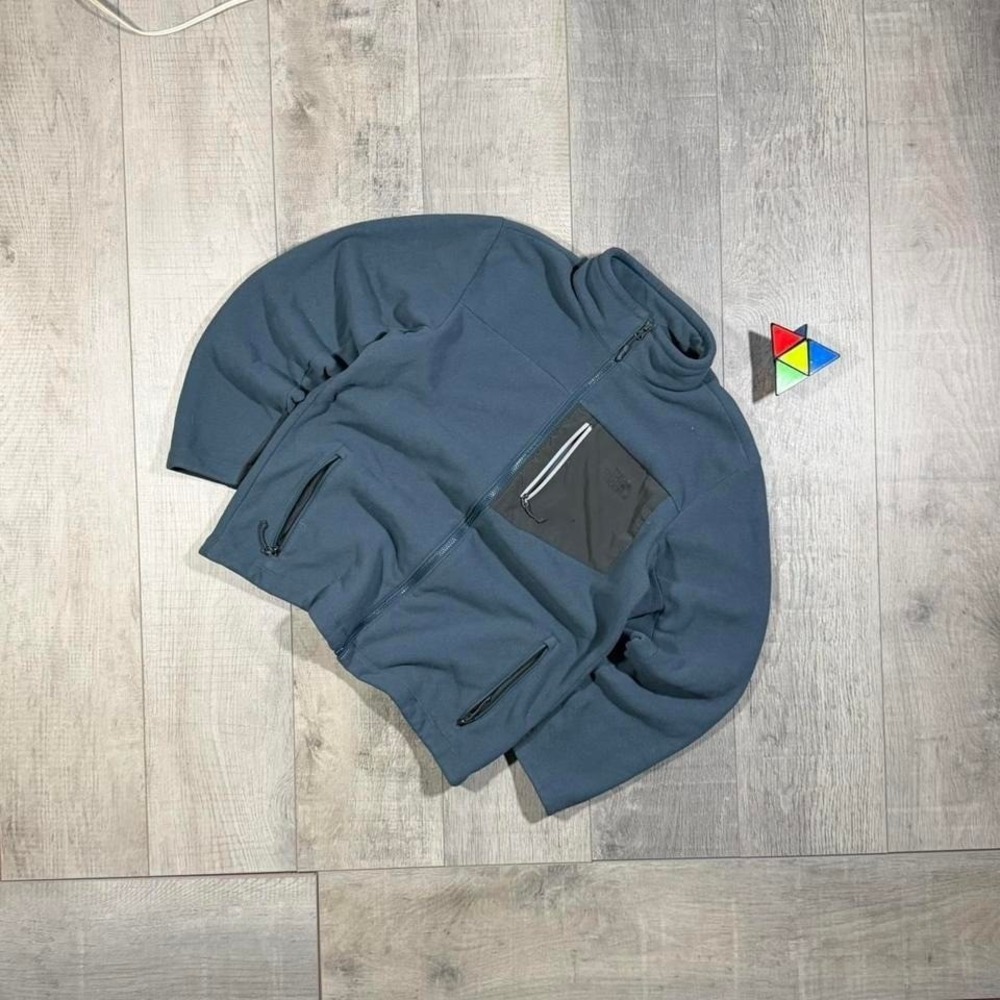 2000s blue and grey the north face fleece Denali style I think jacket